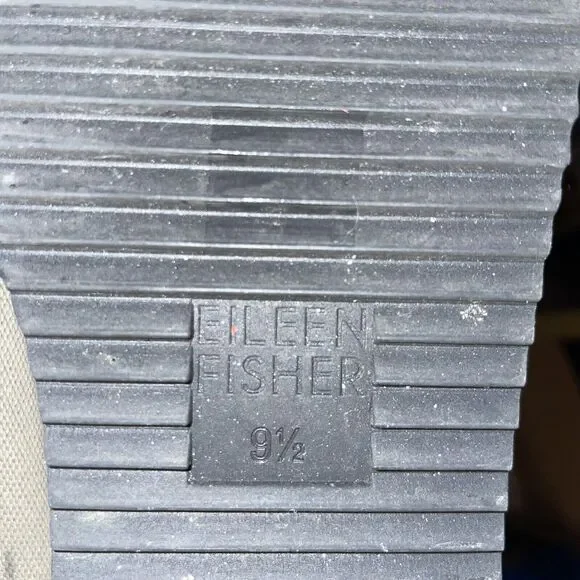 Eileen Fisher 9.5 Dell Suede and Mesh Platform Slip-On Taupe Loafers - Picture 6 of 6